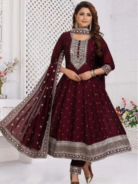 Maroon Anarkali Suit
