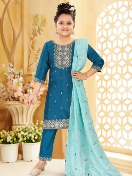 Blue Girls' Ethnic Suit