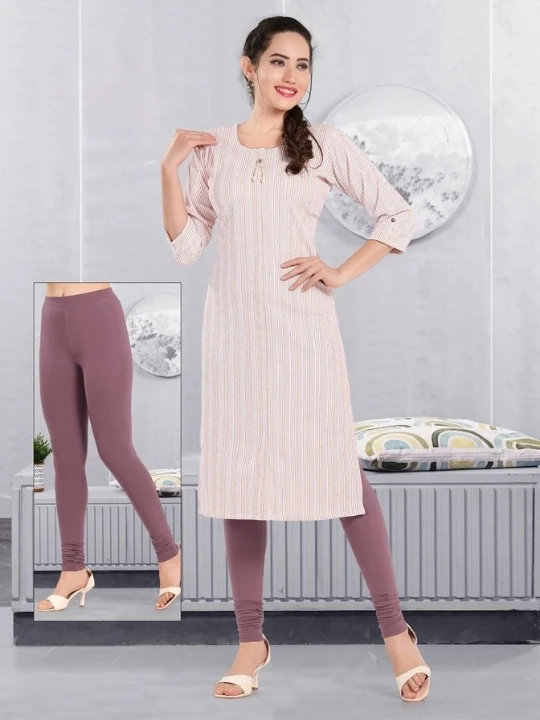 Women's Cotton Kurti & Stretchable Leggings Set