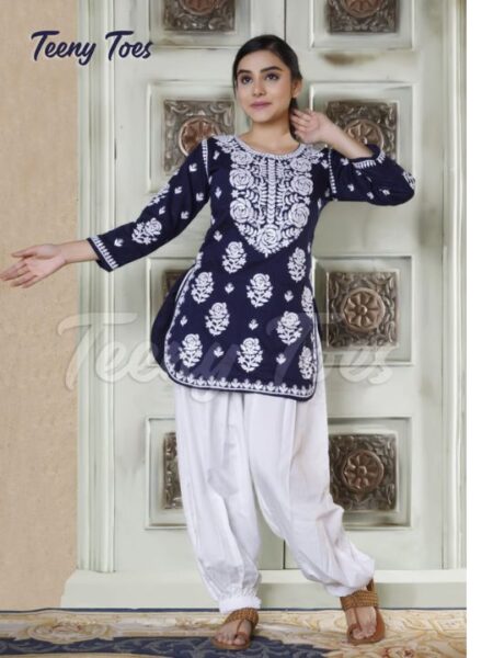 Midnight Blossom Kurti